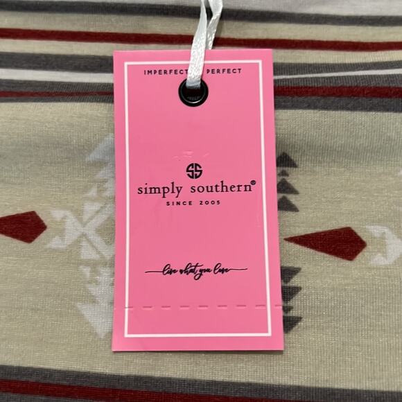 NWT Simply Southern Aztec Print Knit Dress Woman Size Small Mini Aline - Picture 7 of 9